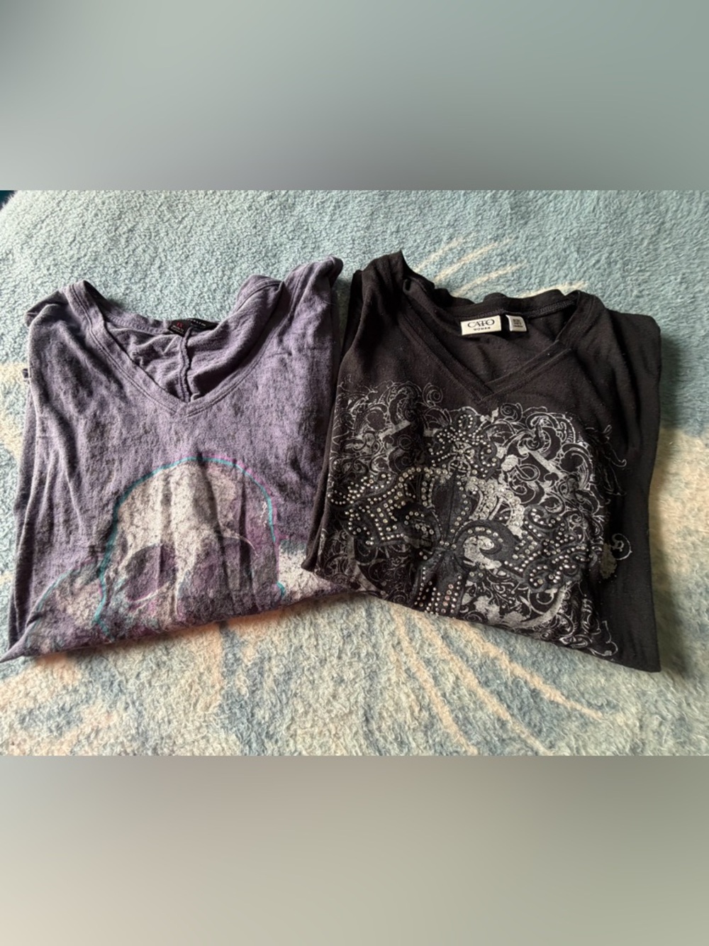 Bundle of 2 CATO /Rock&Republic Women’s Long Sleeve Ts Sizes 1XL and 18W/20W